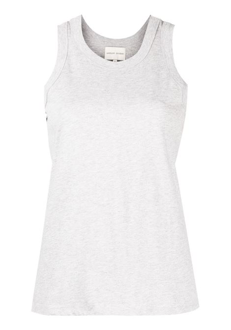 Grey round-neck tank top Loulou Studio - women LOULOU DE SAISON | POSOGRYMLNG